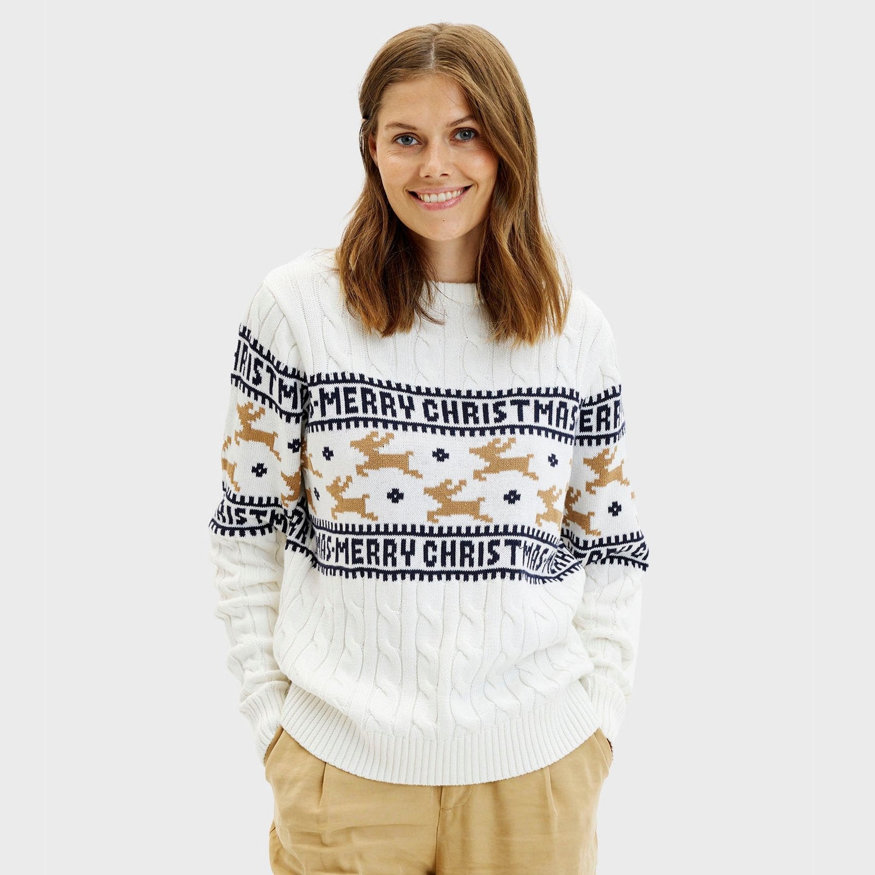 The Elegant White Christmas Sweater – Women